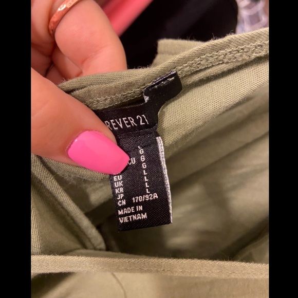 Olive Green Thin  Strap Dress With Adjustable Straps - Picture 3 of 3